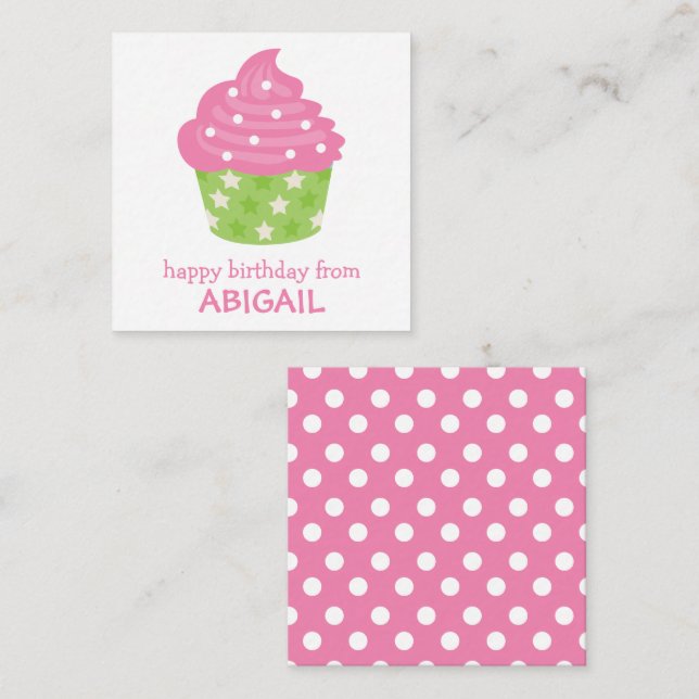 Tarjetas de envoltorio de regalo para pasteles ros (Anverso / Reverso)