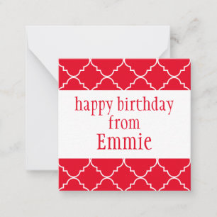 Tarjetas de envoltorio de regalo personalizadas Qu