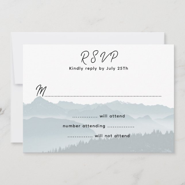 Tarjetas de envoltorio de respuesta de Boda de mon (Anverso)