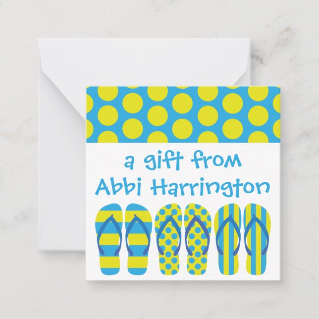 Tarjetas de envoltorio de voladizo amarillo y azul (Anverso)