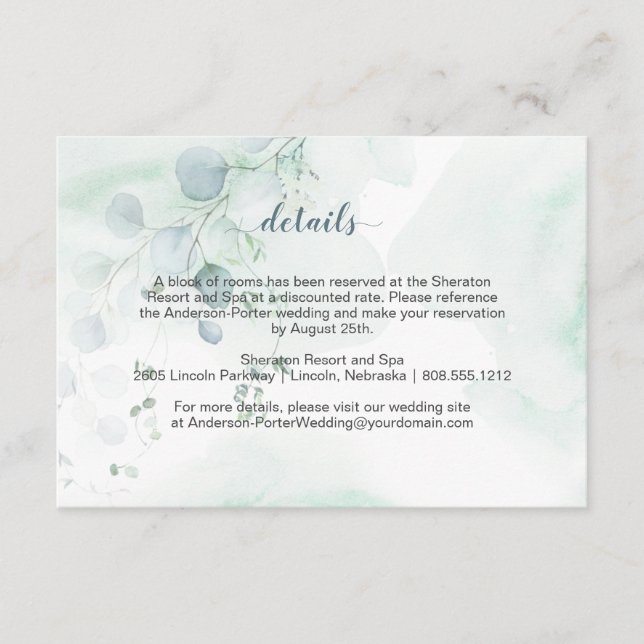 Tarjetas de envoltorio Dusty Blue & Sage Green Euc (Anverso)