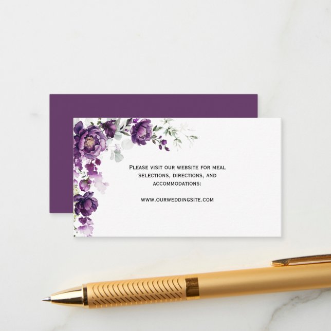 Tarjetas de envoltorio floral Purple Peonies (Anverso/Reverso In Situ)