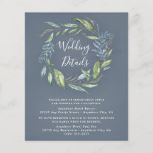 Tarjetas de envoltorio para Boda Eucalyptus azul
