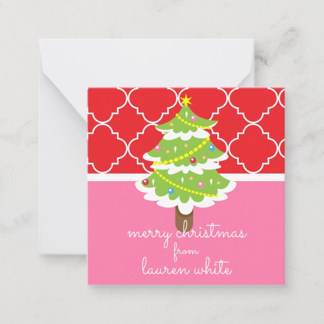 Tarjetas de envoltorio para regalo de árbol de Nav (Anverso)