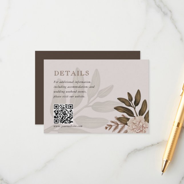 Tarjetas de envoltura de Boda floral de elegancia  (Anverso/Reverso In Situ)