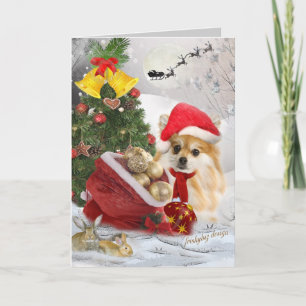 Tarjetas de escena de nieve para Navidades pomeran