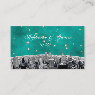 Tarjetas de Escolta Verde azulada de Estrella de O