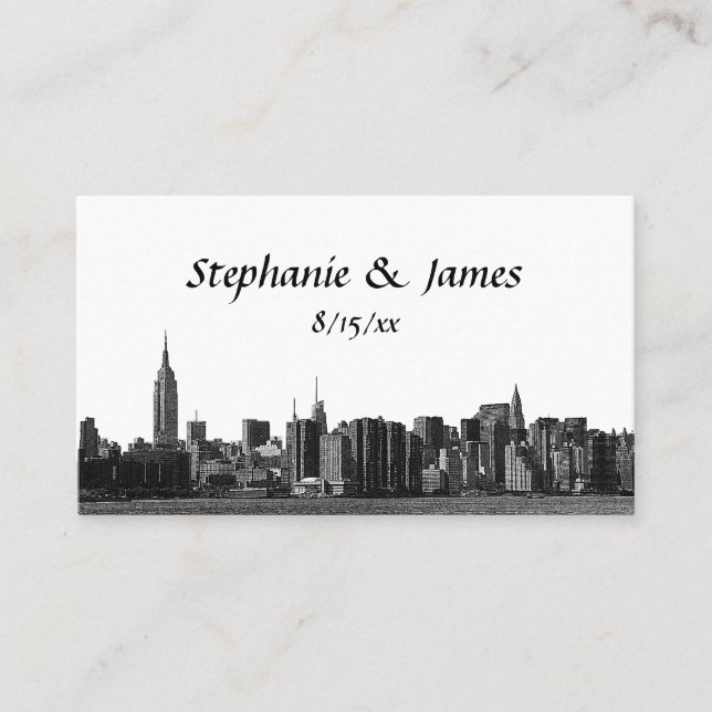 Tarjetas de Escordancia Etched NYC para el Skyline (Anverso)