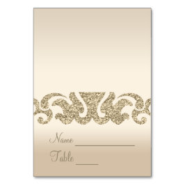 Tarjetas de Escort Boda de aspecto Purpurina dorad