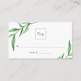 Tarjetas de Escort Boda de hojas verdes minimalist