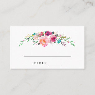Tarjetas de Escort Boda Floral Bohemias