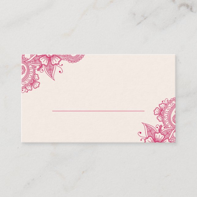 Tarjetas de Escort Boda Mod Mehandi (Anverso)