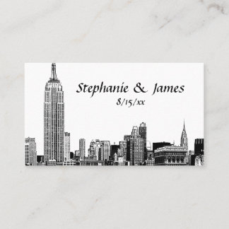 Tarjetas de Escort de NYC Skyline Etched 01B
