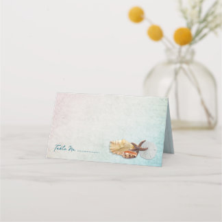 Tarjetas de Escort Place Boda Seashelt Living Seas
