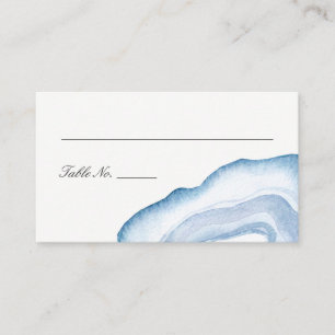 Tarjetas de Escort Place de Acuarela Agate Azul