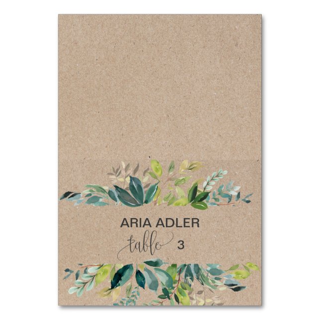 Tarjetas de Escort Place de Kraft Foliage (Anverso)