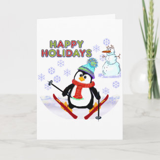 Tarjetas de esquí de pingüino