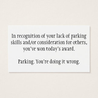 Tarjetas de estacionamiento malas