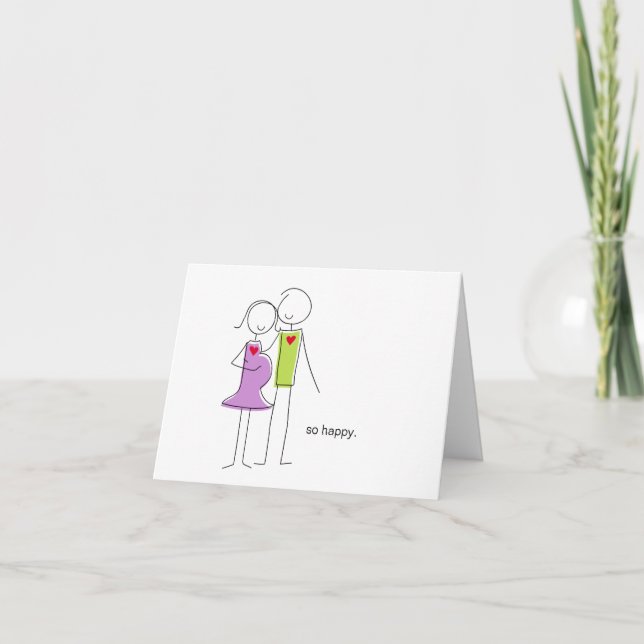 Tarjetas de "Estamos Esperando un Bebé", pareja (Anverso)