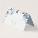 Tarjetas de etiquetas de comida para ducha de novi<br><div class="desc">Dusty Blue & Grey Watercolor Floral Bridal Shower Food Label Cartas de carpas: Pon estas cartas al lado de tus obsequios de ducha de novia y deja que tus invitados sepan lo que estás sirviendo. ¡Puedes escribir a mano "S'mores" o "Cookies de chocolate" lo que quieras! Este diseño se coordina...</div>