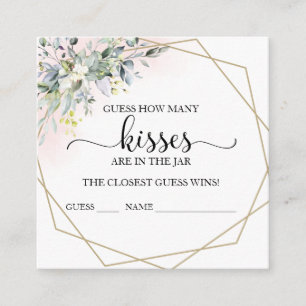 Tarjetas de Eucalipto Verde Guessing Cuántos Besos