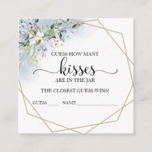 Tarjetas de Eucalipto Verde Guessing Cuántos Besos