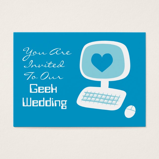 Tarjetas de evento de invitación a boda geek (Frente)