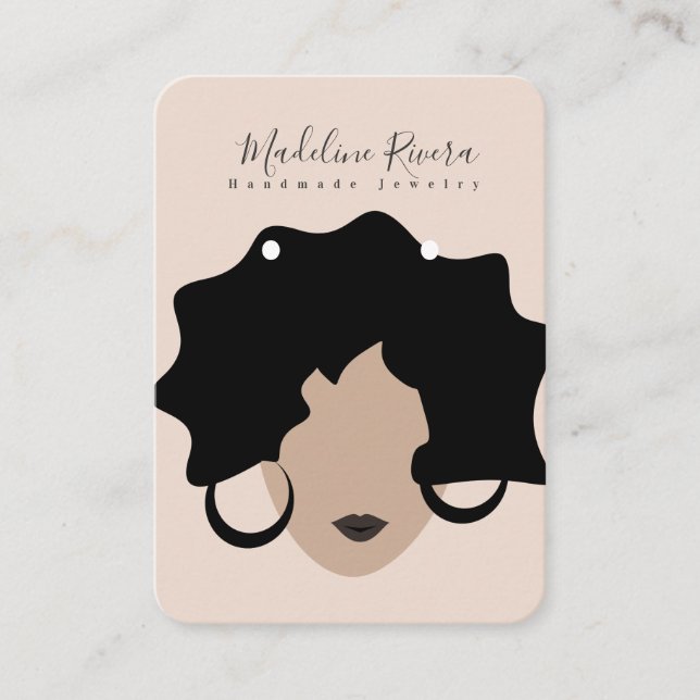 Tarjetas de exhibición de aretes artesanales hecho (Anverso)