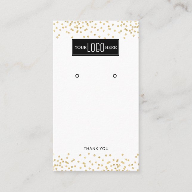 Tarjetas de exhibición de aretes – Brillo blanco y (Anverso)