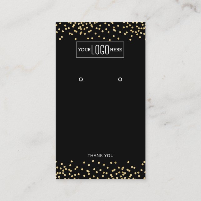 Tarjetas de exhibición de aretes – Logo negro y do (Anverso)