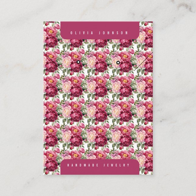 Tarjetas de exhibición de joyería floral (Anverso)
