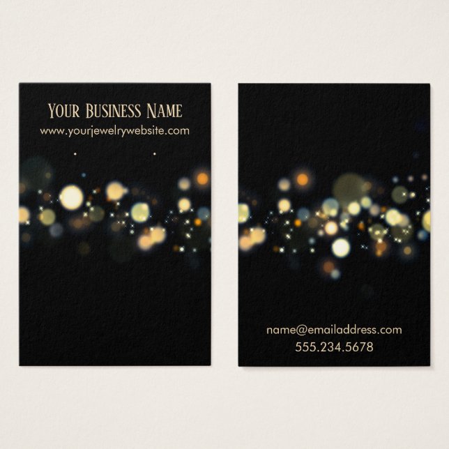 Tarjetas de exhibición de pendientes con Bokeh bri (Anverso y reverso)