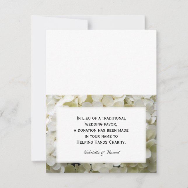Tarjetas de Favor de Boda de Flor de Hidrangea Bla (Anverso)