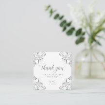 Tarjetas de Favor de Boda de Lujo Vintage de Plata