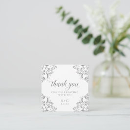 Tarjetas de Favor de Boda de Lujo Vintage de Plata