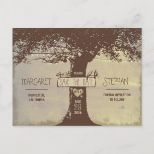 tarjetas de fecha de guardado de árbol antiguo y l