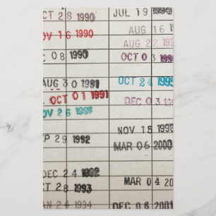Tarjetas de fecha de vencimiento de la biblioteca