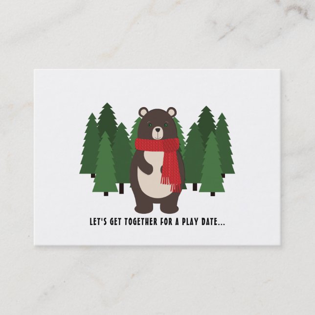 Tarjetas de fecha Woodsy Bear Play (Anverso)