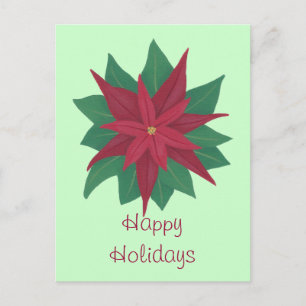 Tarjetas de Felices Fiestas de Flor de Poinsettia