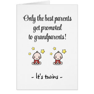 Tarjetas de Felicitación a Abuelos por Gemelos
