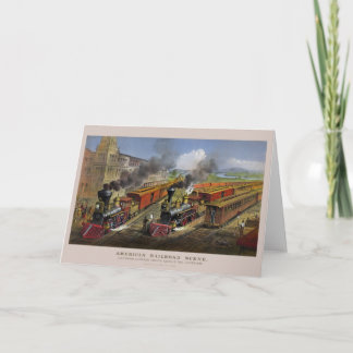Tarjetas de felicitación americana de los trenes