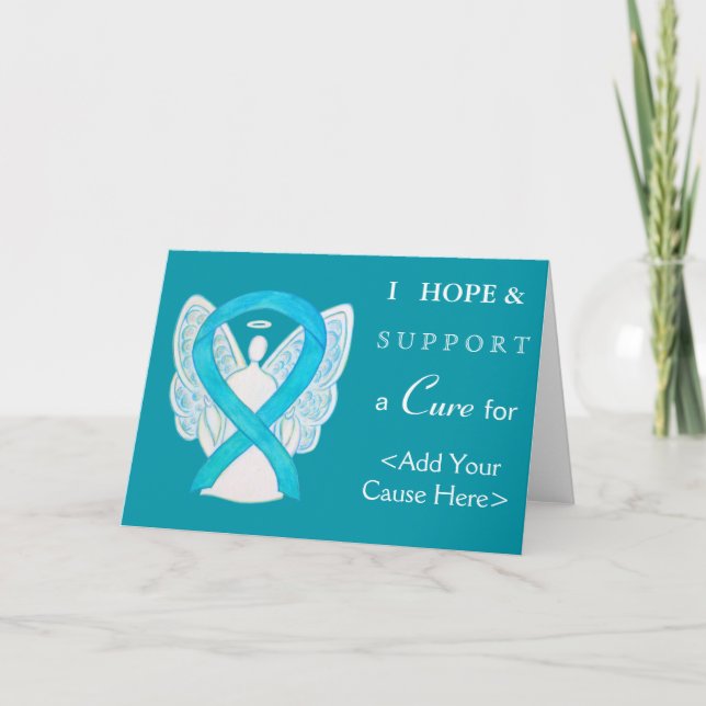 Tarjetas de felicitación Angel Cinta de Conciencia (Anverso)