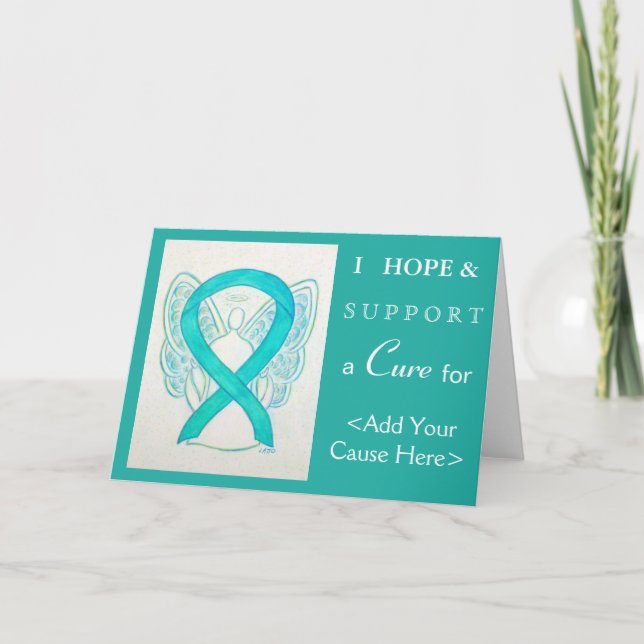 Tarjetas de felicitación Angel Cinta de Conciencia (Anverso)