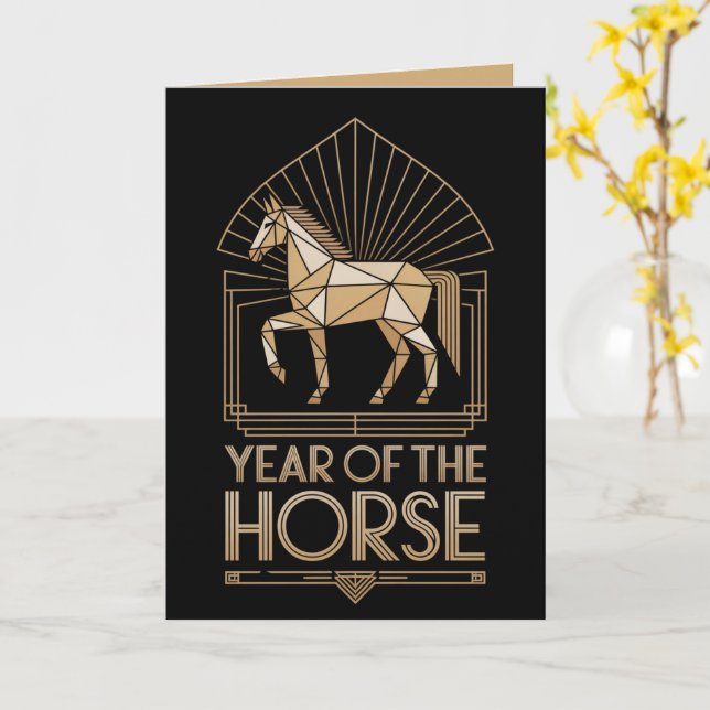 Tarjetas de Felicitación Año del Caballo 2026 (flor amarilla)
