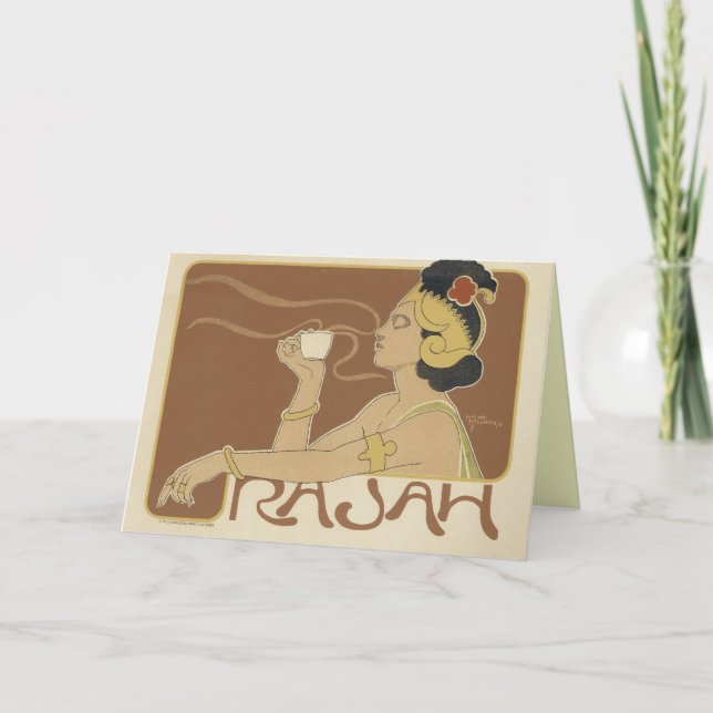 Tarjetas de felicitación Art Nouveau - Café Rajah (Anverso)