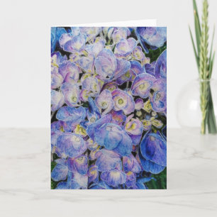 Tarjetas de felicitación azules de la flor del