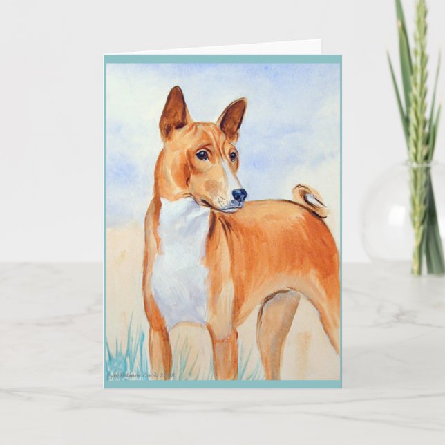 Tarjetas de felicitación Basenji (Anverso)