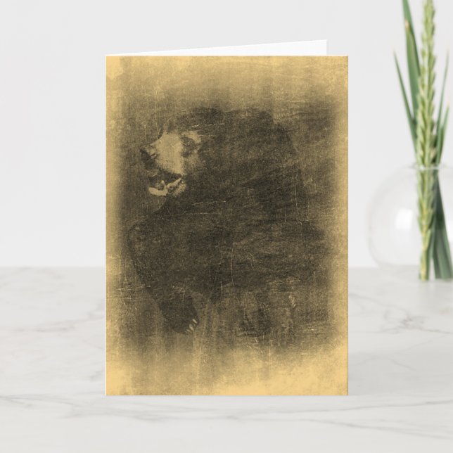 Tarjetas de felicitación Black Bear Vintage Art (Anverso)