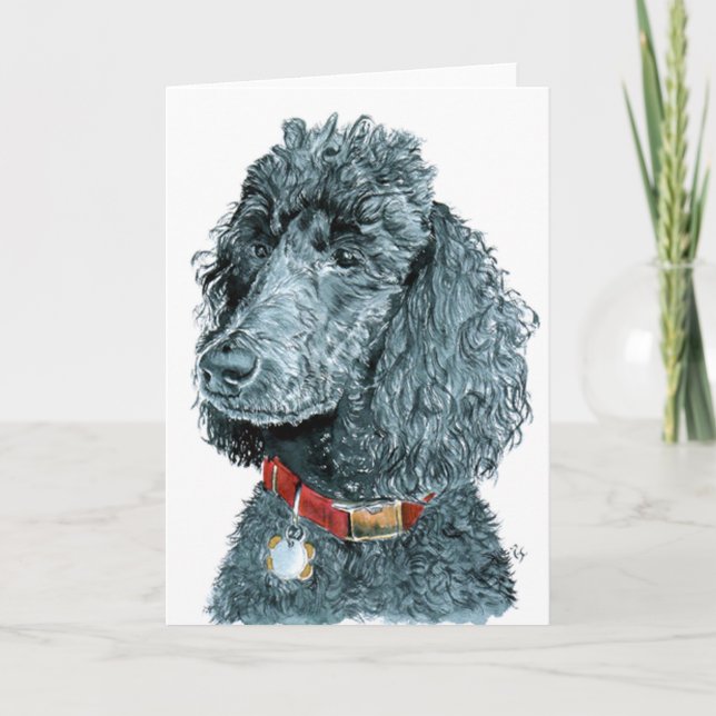Tarjetas de felicitación Black Poodle Whitney (Anverso)