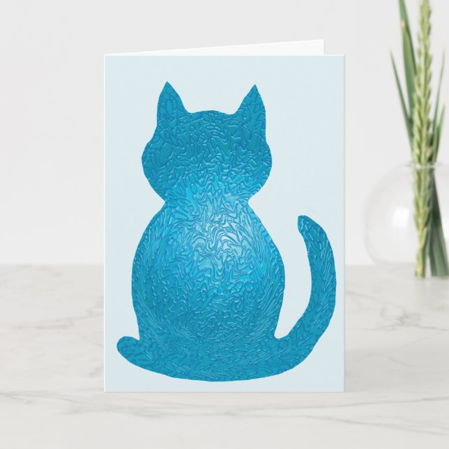 Tarjetas de felicitación Blue Textured CrystalKatz (Anverso)